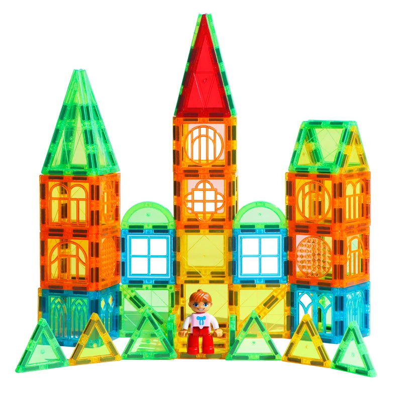 103pcs Magnetic Tiles Educational Toys Clear 3D Magnet Construction Building Block Sets For Kids Gift