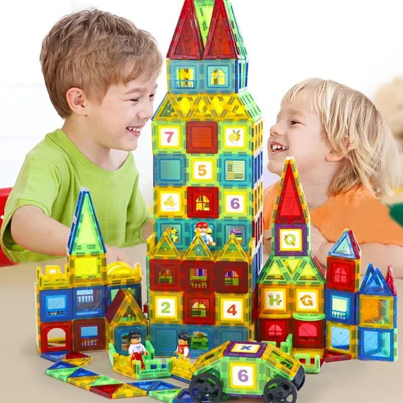 Magplayer Magnetic Construction Set Building Blocks Game Toy DIY Kids Educational Magnet Toys Magnetic Tiles For Children Gift