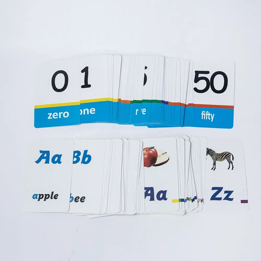 Montessori A-Z Alphabet 0-100 Numbers Math Book English Flash Card for Kids Learning Educational Toys English Learning for Kids