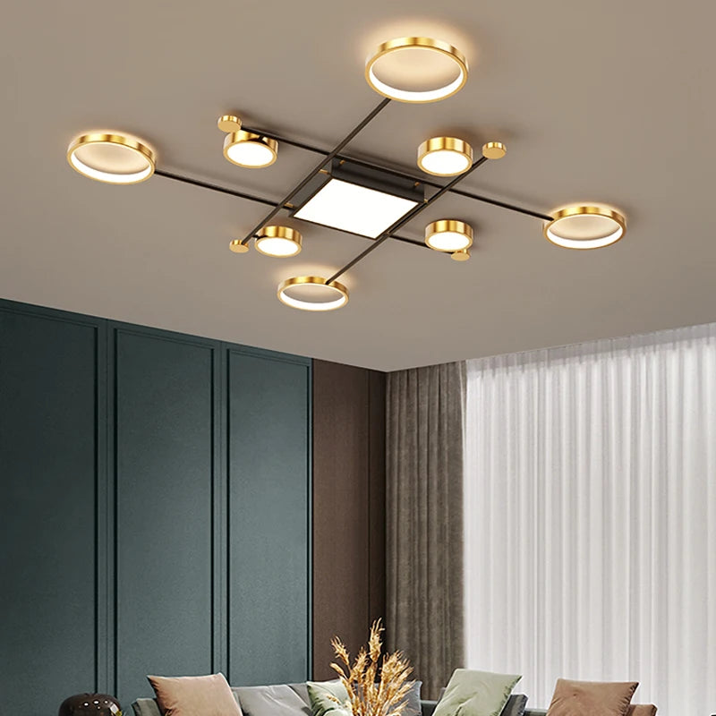 Modern Living Room Chandelier Led Crystal Lights For Bedroom Hall Kitchen Children's Home Decor Gold Black Nordic Ceiling Lamps