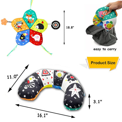 Baby Tummy Time Pillow Toys Black White High Contrast Baby Toys Montessori Toys for Babies Newborn Infants 0-6 6-12 12-18 Months