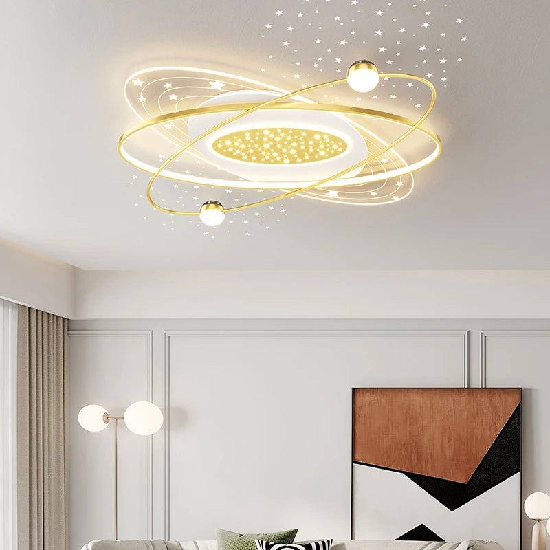 Nordic Stars Shade Ceiling Chandeliers Living Room Hall Room Decor Modern Acrylic Led Ceiling Light Study Bedroom Kitchen Lamps