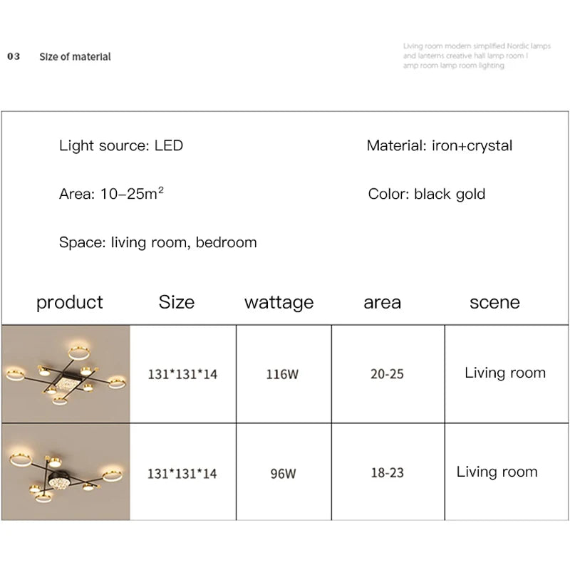 Modern Living Room Chandelier Led Crystal Lights For Bedroom Hall Kitchen Children's Home Decor Gold Black Nordic Ceiling Lamps