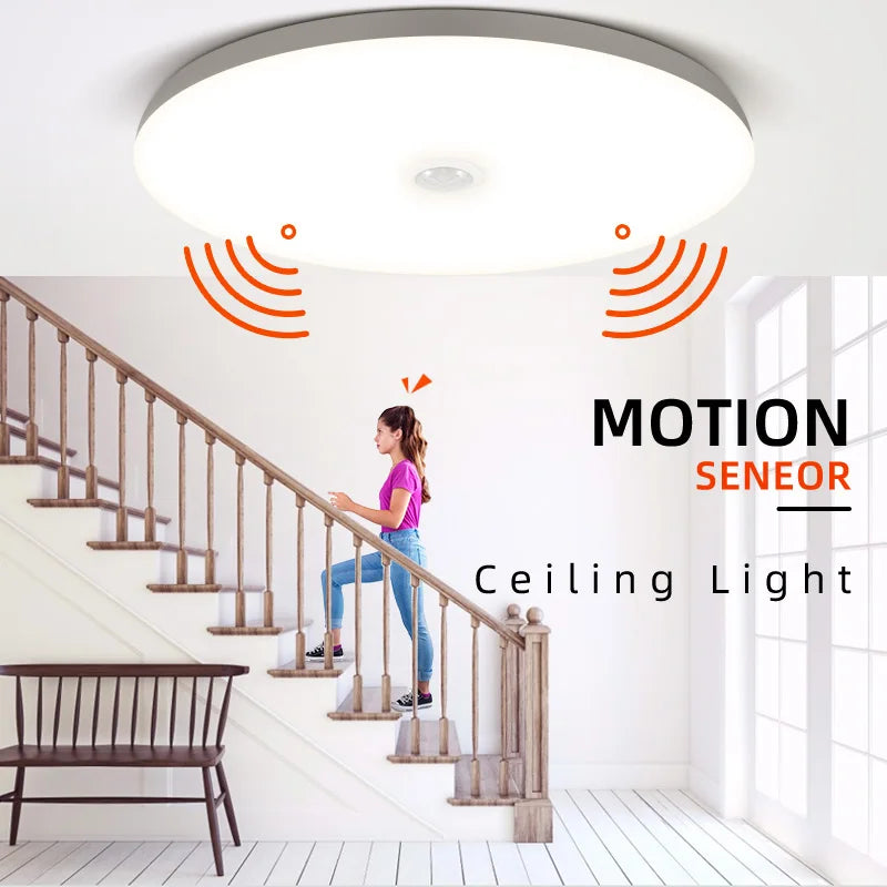 Led Ceiling Lamp PIR Motion Sensor Ceiling Night Light 15/20/30/40W 110V/220V Led Lighting Fixture For Home Room Kitchen Hallway