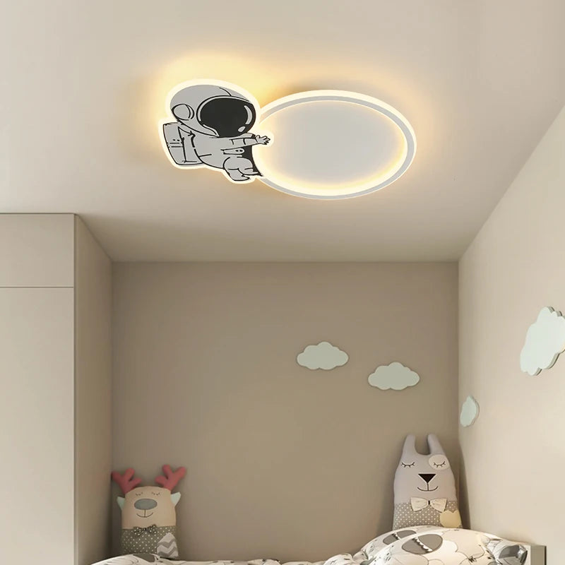 Modern Child Bedroom Ceiling Lamp Simple Creative Astronaut Led Light Living Room Kitchen Ceiling Chandeliers Study Room Fixture