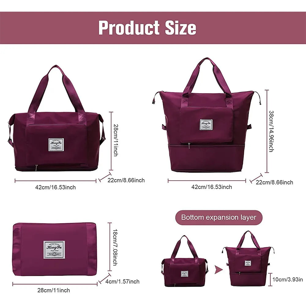 Folding Travel Bags Waterproof Tote Travel Luggage Bags for Women 2024 Large Capacity Multifunctional Travel Duffle Bags Handbag