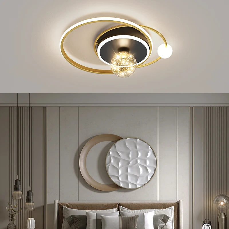 Modern Ceiling Lamps Gypsophila Chandelier For Living Room Bedroom Study Gold Surface Mounted Lights Home Deco Lighting Fixture