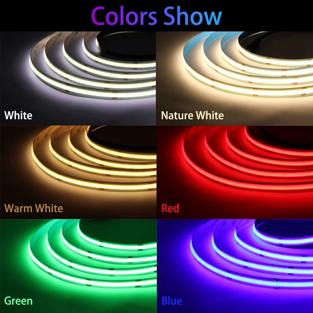 LED Strip Light High Density Linear Lighting 480/528Leds/m Flexible Tape Warm Natural White Red Blue Green Decor