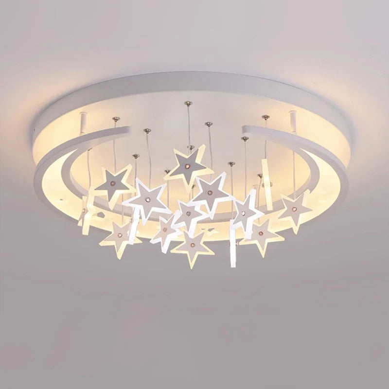 Modern Stars Shape Led Ceiling Chandeliers Colorful Light Child Bedroom Girls Boys Children's Room Ceiling Lamp Art Decor Lights