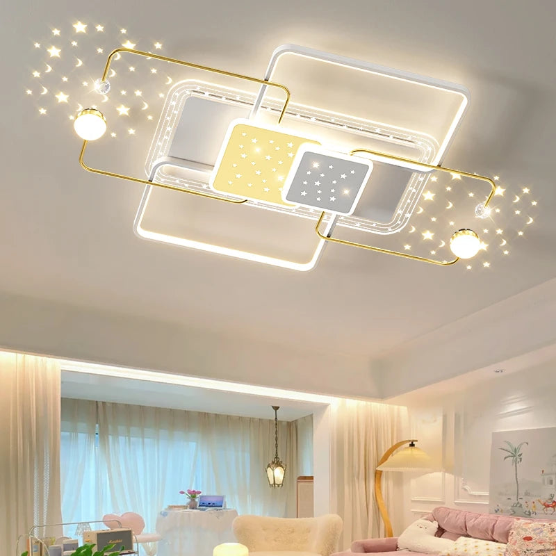 Creative Star Shade Ceiling Chandelier Living Room Modern Luxury Led Ceiling Lamp Bedroom Resturant Kitchen Light Fixture Indoor