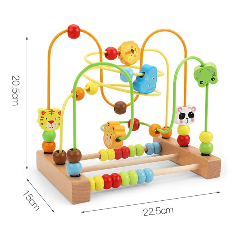 Montessori Baby Toys Wooden Roller Coaster Bead Maze Toddler Early Learning Educational Puzzle Math Toy for Children 1 2 3 Years