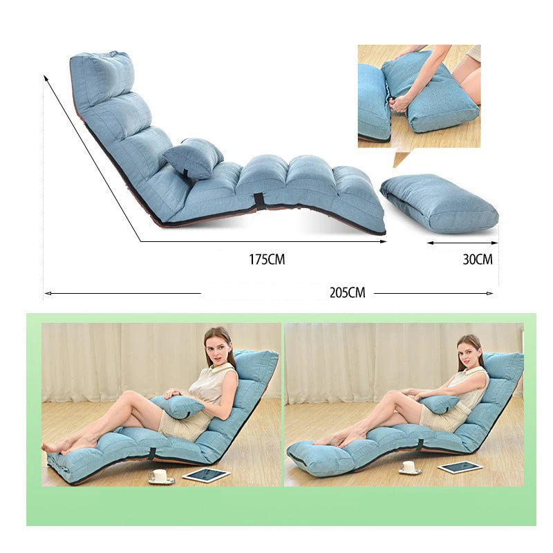 Single household simple sofa Foldable washable sofa Floor window sofa Casual lounge chair Single lunch bed