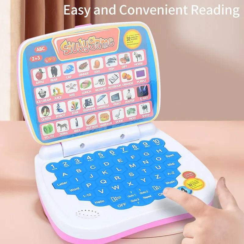 English Learning Small Laptop Toy for Kids. Boys and Girls Computer for Aphabet ABC.Numbers.Words.Spelling.Maths.Music