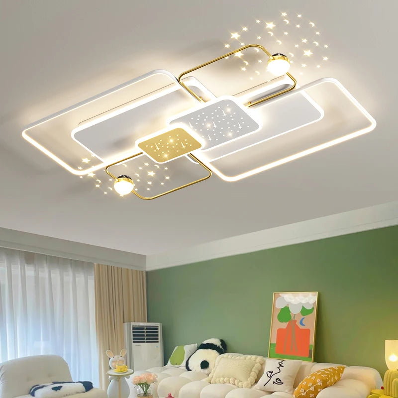 Creative Star Shade Ceiling Chandelier Living Room Modern Luxury Led Ceiling Lamp Bedroom Resturant Kitchen Light Fixture Indoor