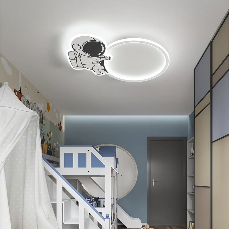 Modern Child Bedroom Ceiling Lamp Simple Creative Astronaut Led Light Living Room Kitchen Ceiling Chandeliers Study Room Fixture