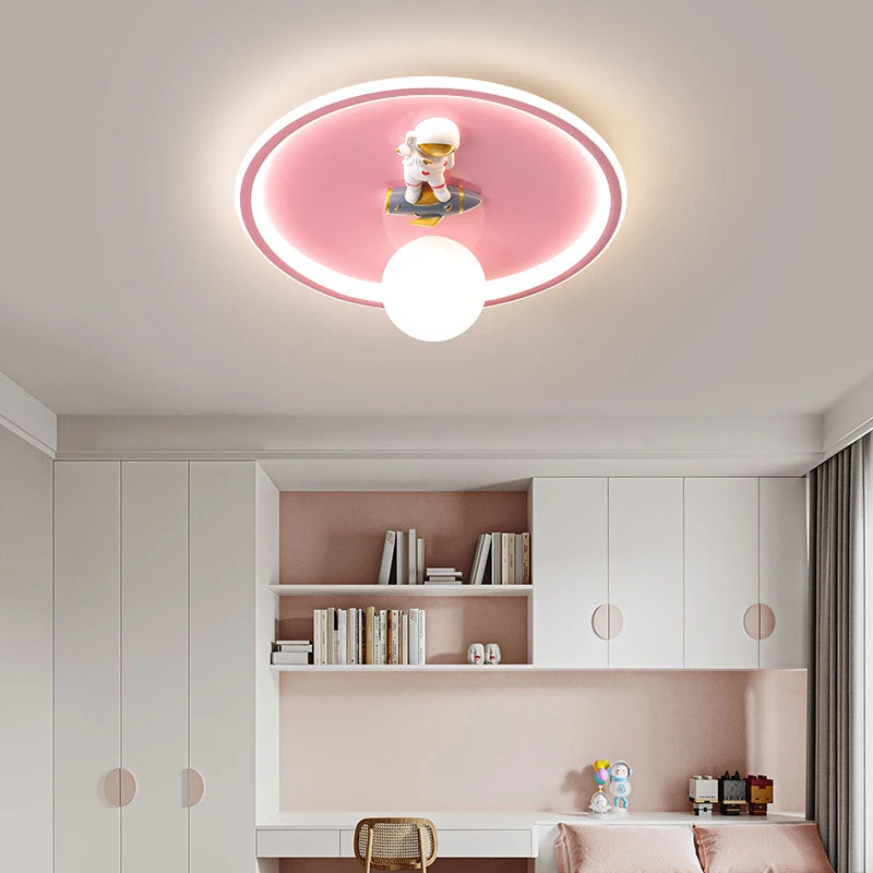 Modern LED Ceiling Chandelier Lamp Nordic Creative Planet Cartoon Astronaut Suitable For Children's Room Children's Gift Lamps