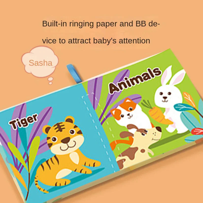 Visual Stimulus Cloth Book Montessori Early Educational Toys Kids Cartoon Toddlers Activity Fabric Books For Babies Gift