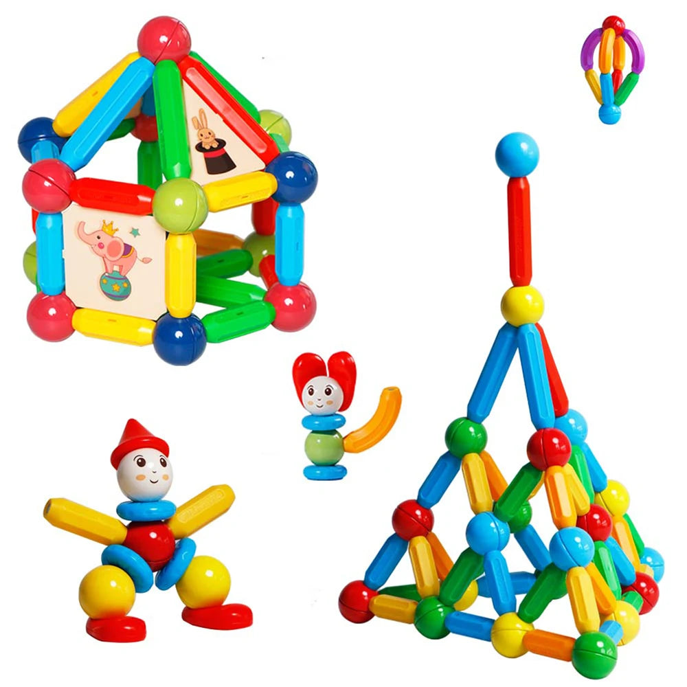 Magplayer Magnetic Building Blocks Game Toy Magnets Construction Set Magnetic Sticks Rod Montessori Educational Toy For Children