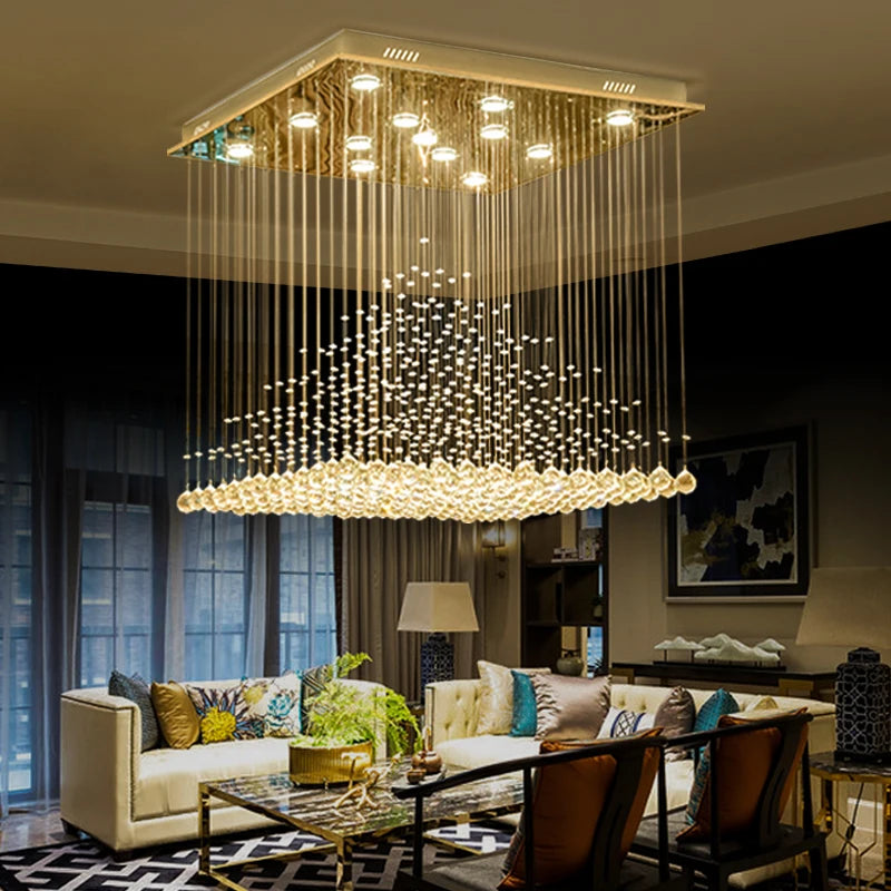 European Duplex Chandelier Modern Living Room Bedroom Light Creative Personality Dining Room Light Hanging Line Crystal Lamps