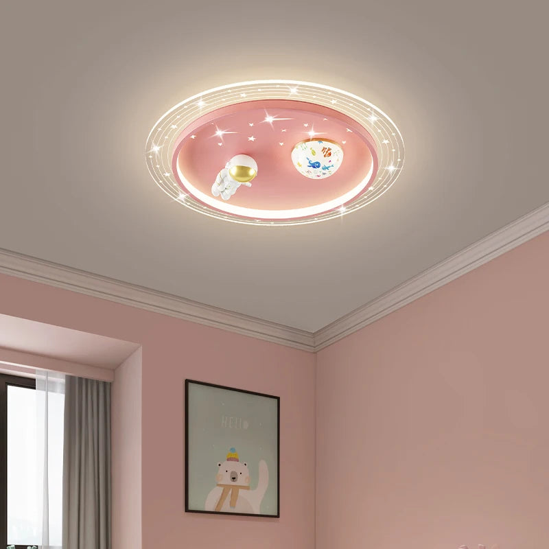 New Modern Led Chandeliers Lamps For Home Children room Study Bedroom Baby Cartoon Blue Clouds Astronaut Ceiling Lights Fixture