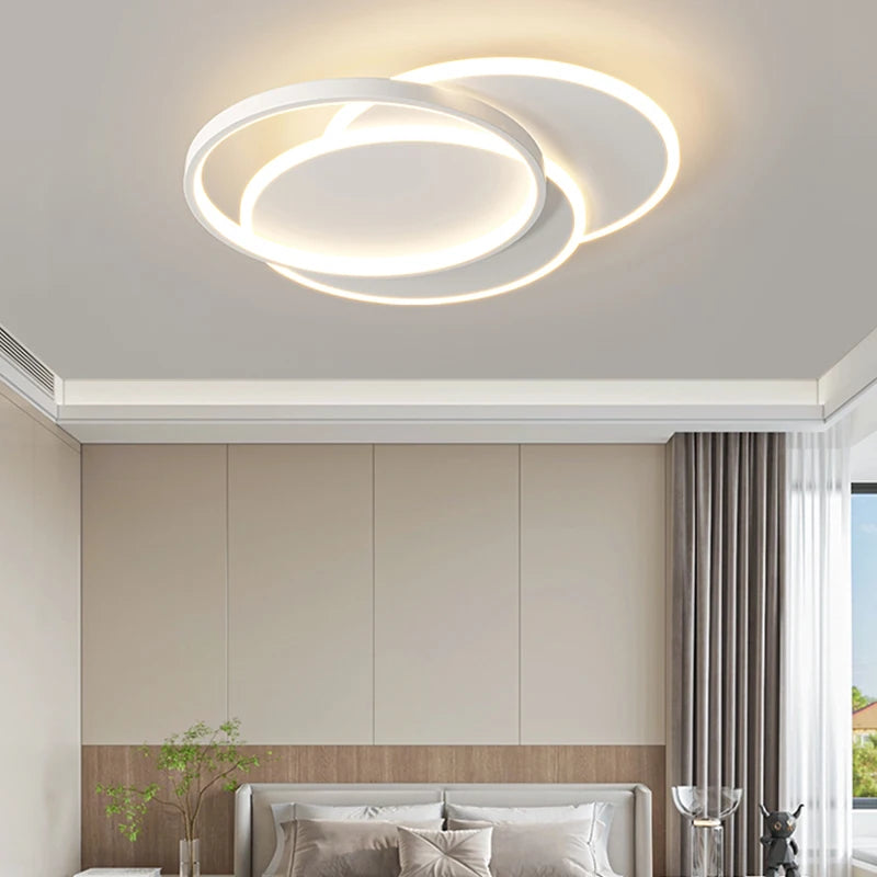 Simple Modern White LED Chandelier Lights Living Dining Room Kitchen Bedroom Hall Lamps Ceiling Chandeliers Indoor Lighting