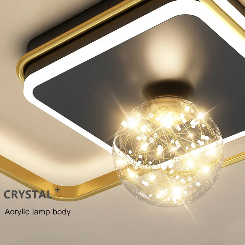 Modern Ceiling Lamps Gypsophila Chandelier For Living Room Bedroom Study Gold Surface Mounted Lights Home Deco Lighting Fixture