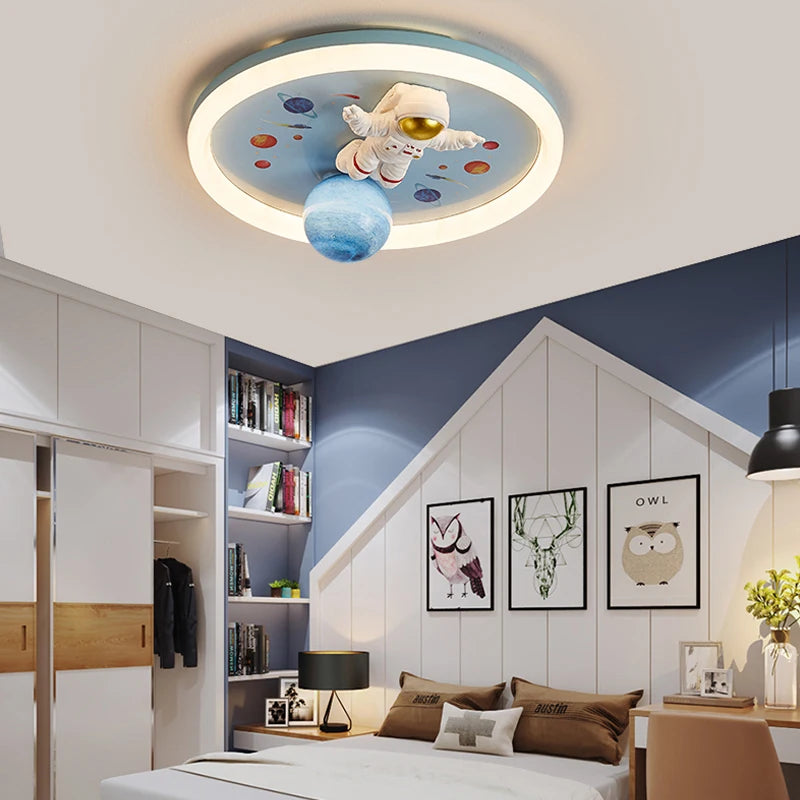 Children's Room Led Ceiling Lights Modern Astronaut Study Bedroom Chandelier Lamps Airplane Child Indoor Decor Lighting Fixture