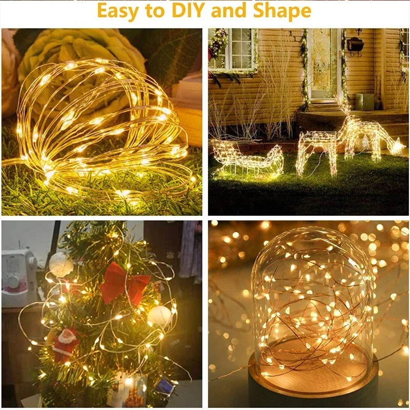 LED Curtain String Lights Fairy Decoration USB Holiday Garland Lamp 8 Mode For Home Garden Christmas Party New Year Wedding