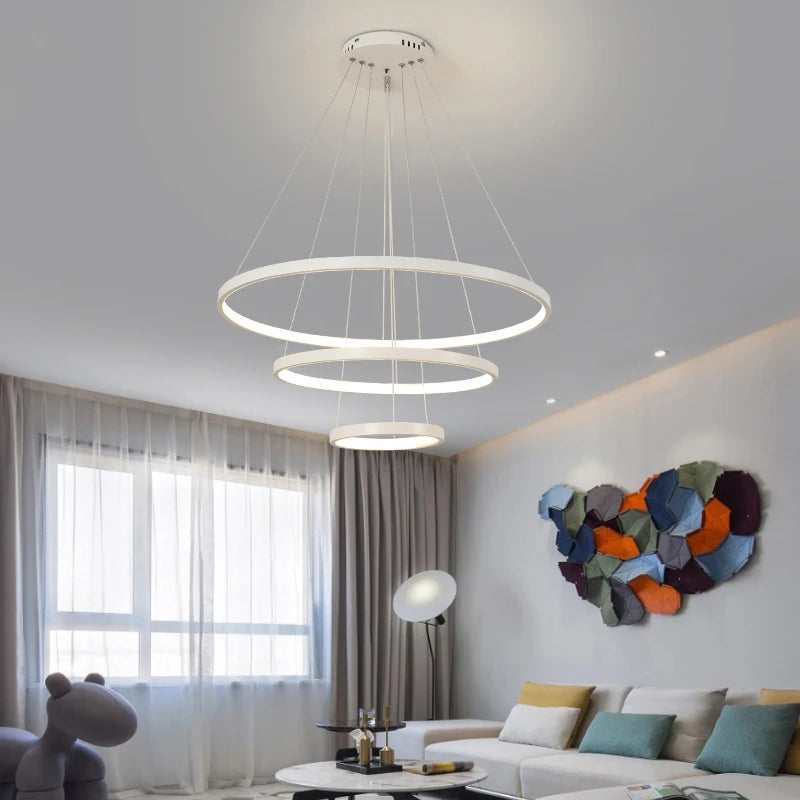 Modern led dining room chandeliers simple ring chandelier living  bedroom Lights home indoor lighting decorative Pendant Lamps