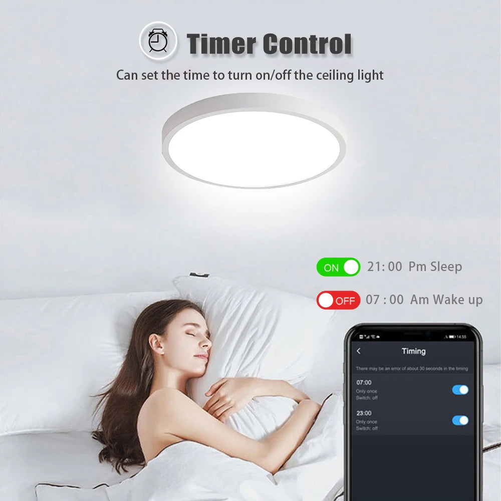 40W 24W Tuya Zigbee Smart Ceiling Light Wifi RGBCW Led Ceiling Lamp Livingroom Home Decoration Smart Lamp For Alexa, Google Home