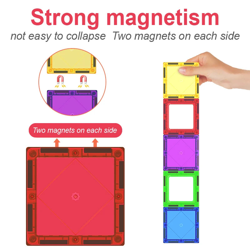 103pcs Magnetic Tiles Educational Toys Clear 3D Magnet Construction Building Block Sets For Kids Gift