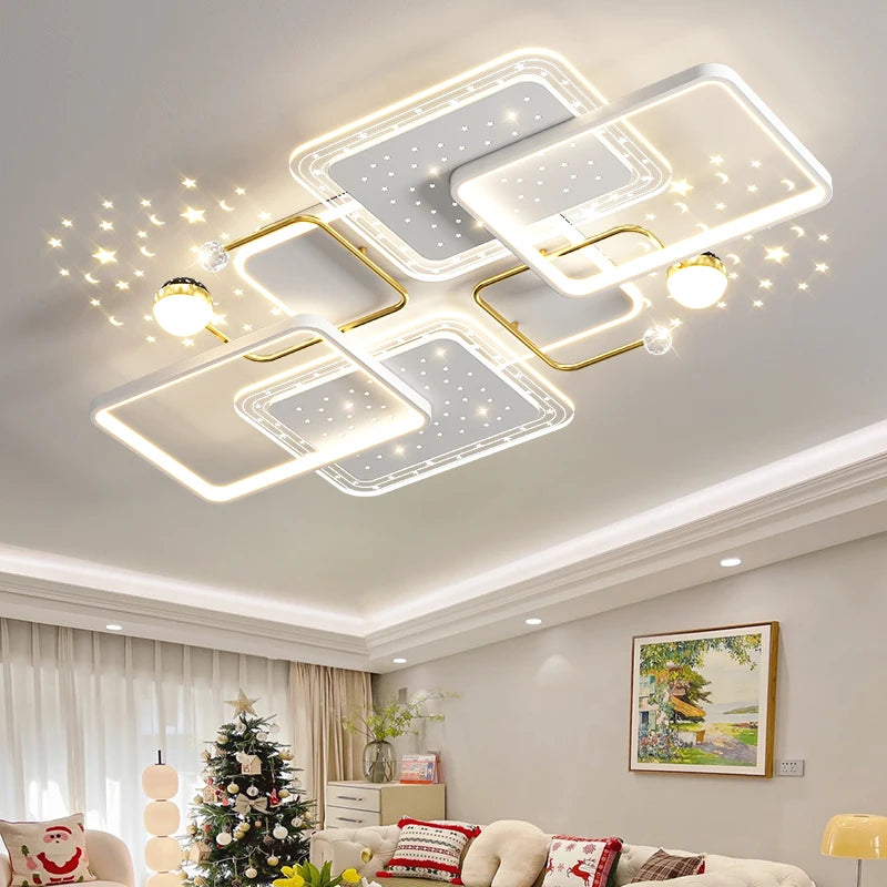 Creative Star Shade Ceiling Chandelier Living Room Modern Luxury Led Ceiling Lamp Bedroom Resturant Kitchen Light Fixture Indoor