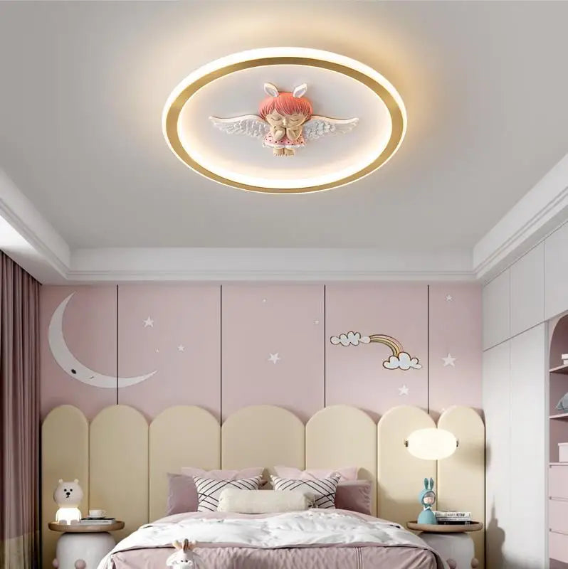 Astronauts Modern Ceiling Lamps Led Copper Ceiling Lights Children's Room Girl Boy Round Ceiling Chandeliers Lighting Fixture