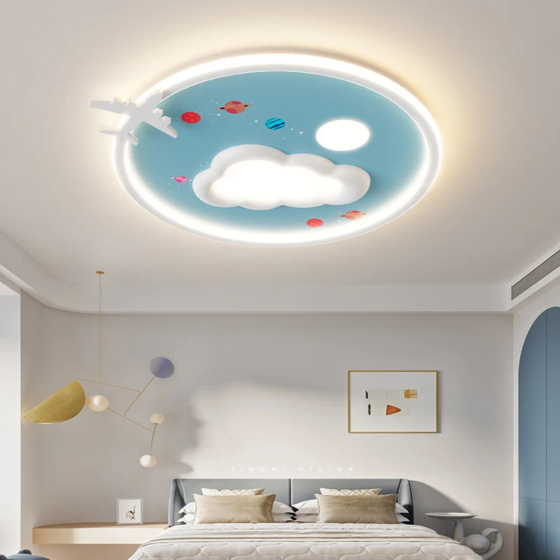 Modern Airplane Led Chandeliers Children's Bedroom Nordic Iron Living Study Room Ceiling Lights Home Decor Lighting Fixture 2024