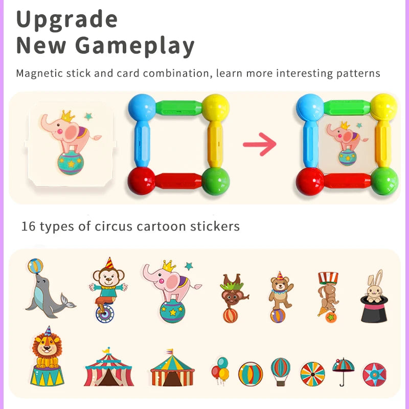 Magnets Construction Building Blocks Set Children Game Toy Magnetic Sticks Rods Balls Montessori Educational Toys For Kids Gift