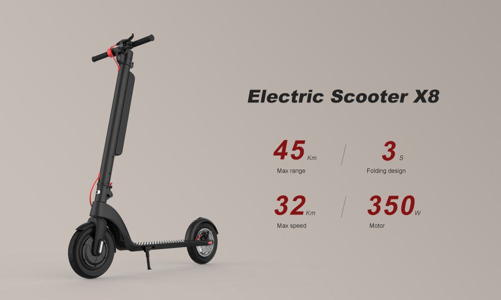 X8 eScooter High Speed Long Range Fat Tire 10 inch Air tire 36V 350W Motor 700 Watts Offroad Electric Scooter