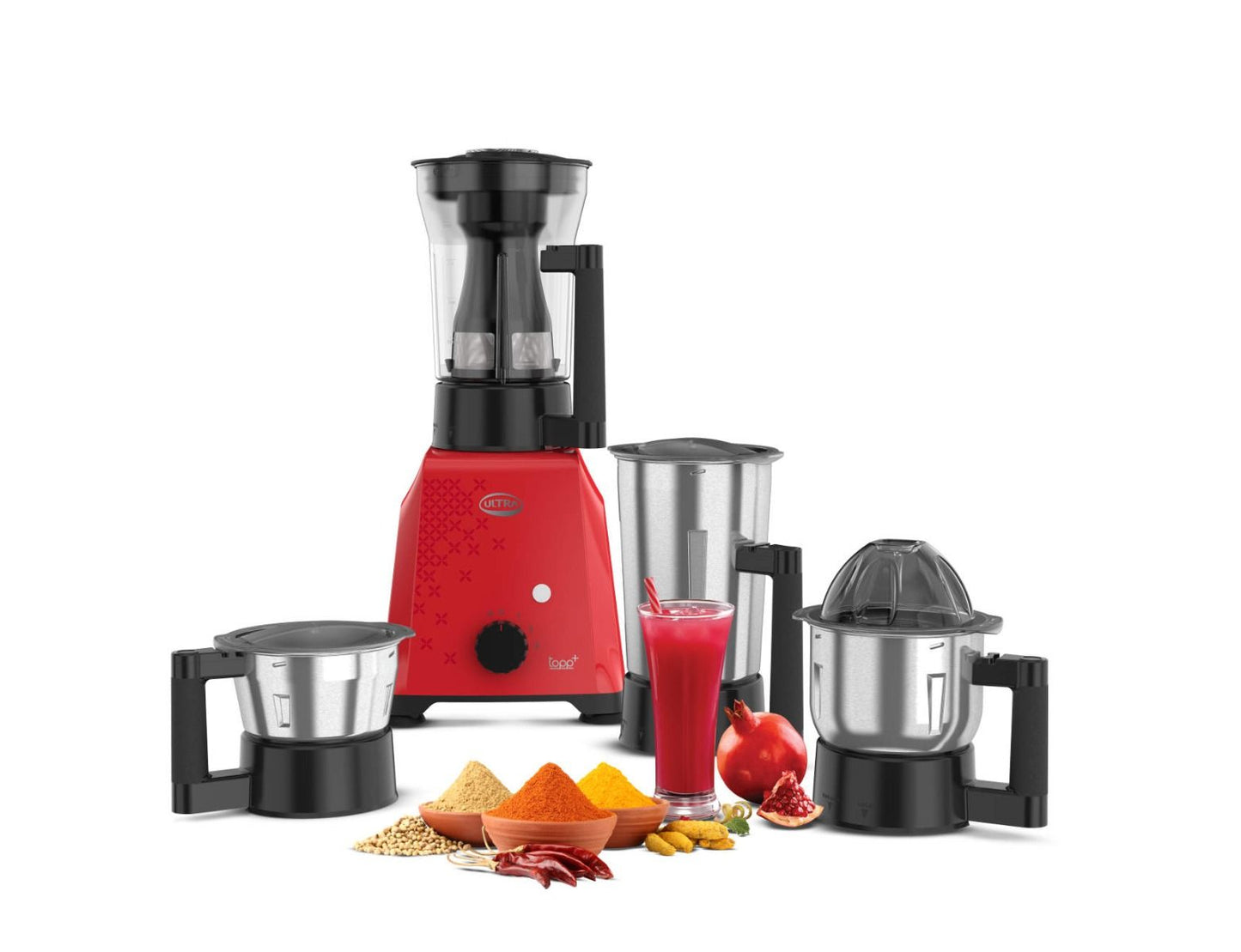 Topp+ (Red) - 4 Jar 110V Mixer Grinders Ultra 750W Red Colour