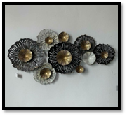 Flower White Black Gold Wall Decor