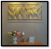 Gold and Teel Leaf Wall Decor